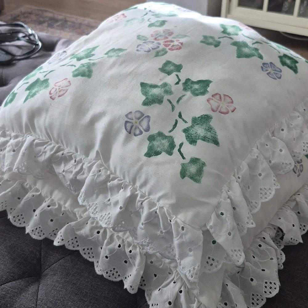 Two Ivy Shabby Chic Pillows With Ruffle